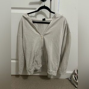 Cream zip up sweatshirt